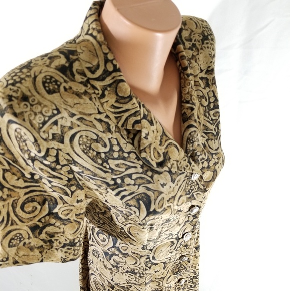 Vtg LESLIE FAY Maxi Dress 8 Button Down Tie Back - Picture 4 of 7